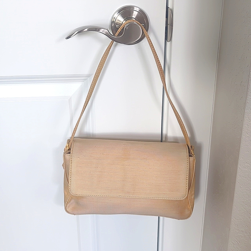 Butter Yellow Brushed Silk/Linen Ann Taylor Handbag